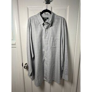 Brooks Brothers Country Club Men’s Blue Windowpane Check Dress Shirt Size XXL